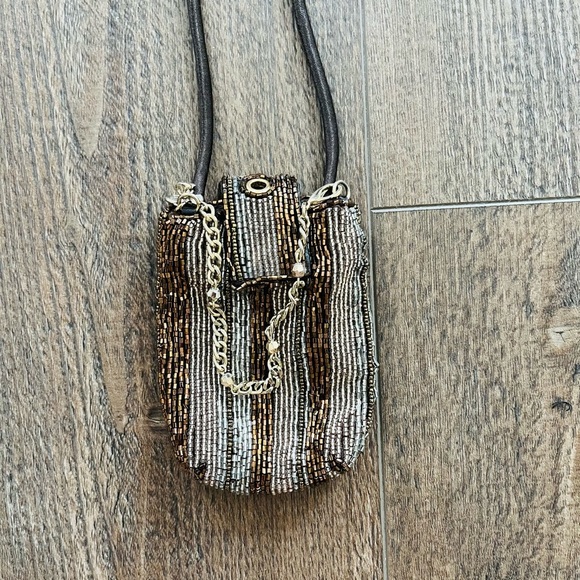 Liz Claiborne Elegant Beaded Crossbody Bag - Black and Brown - Picture 6 of 11